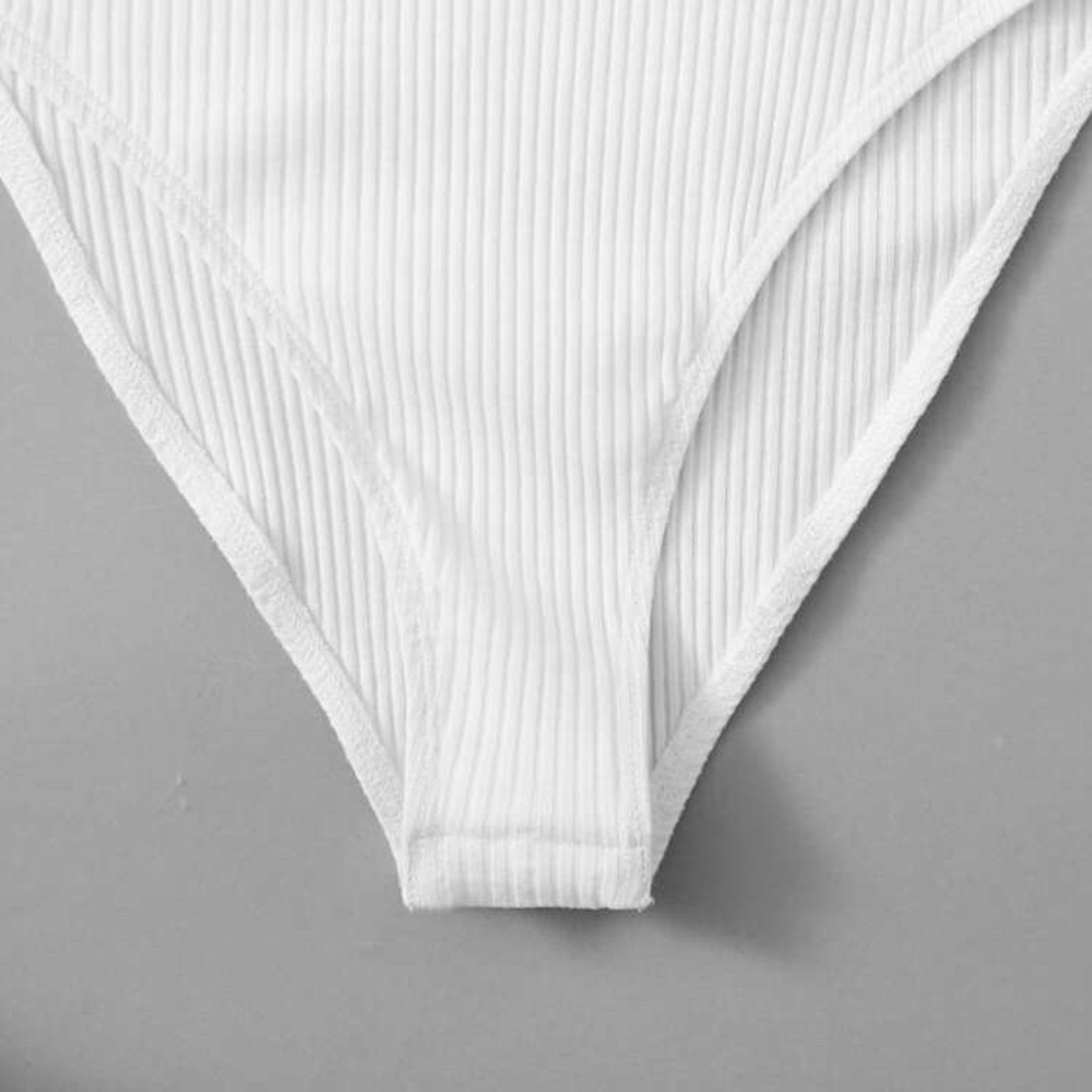Solid Rib-Knit Tank Bodysuit - XL - White - Picture 5 of 5